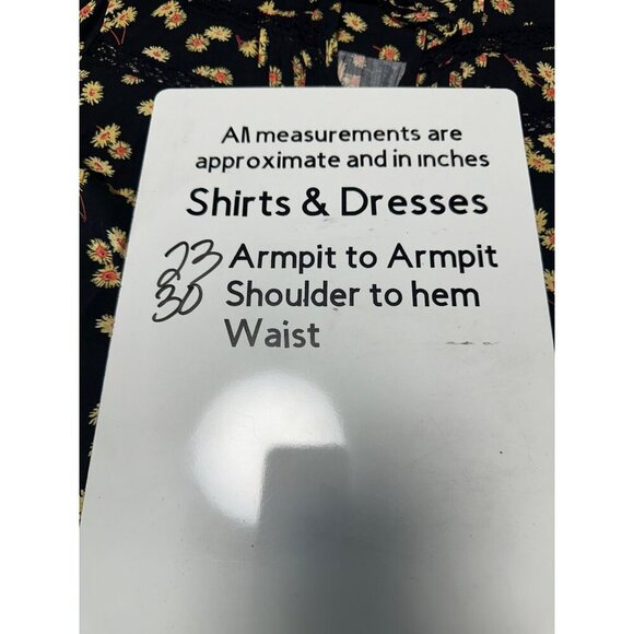 Torrid Rayon Slub Peasant Long Sleeve Top Black Yellow Daisy Flower Print Sz 1X - Picture 9 of 9